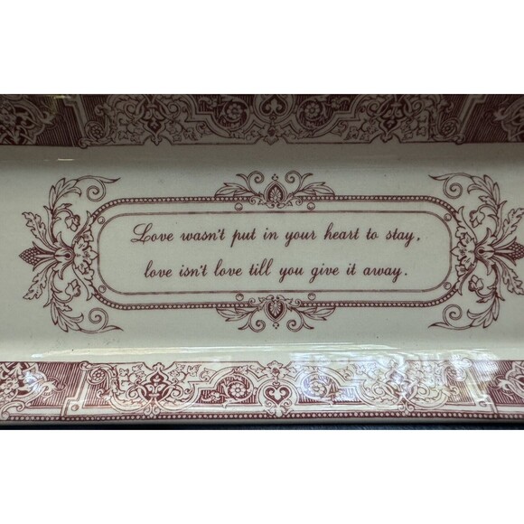 Spode Archive Collection Love Tray England Cranberry 9” Mints/Trinkets Porcelain - Picture 2 of 6